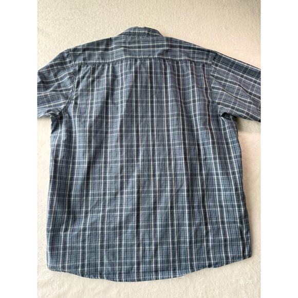 Wrangler Originals Short Sleeve Shirt Size XL Plaid Zip Pocket Fly Fishing Top - Picture 2 of 9